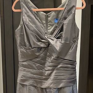 Full Length Grey Taffeta Gown